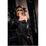 Corset bustier en dentelle noire avec fermeture devant et laçage dos - Mapalé