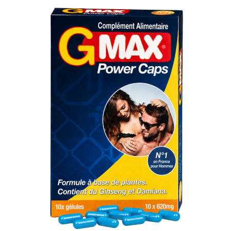 G-MAX Power Caps Boite de 10 gélules – Vitalité  Bien-Être Masculin Complément alimentaire