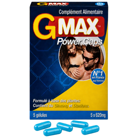 G-MAX Power Caps Boite de 5 gélules – Vitalité  Bien-Être Masculin Complément alimentaire