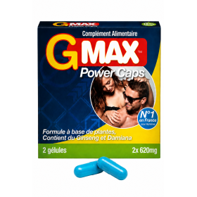 G-MAX Power Caps Boite de 2 gélules – Vitalité  Bien-Être Masculin Complément alimentaire