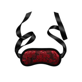 Bandeau pour les yeux motif japonais rouge et noir - Dreamy Fetish
