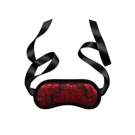 Bandeau pour les yeux motif japonais rouge et noir - Dreamy Fetish