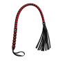 Fouet rouge et noir en simili cuir 80 cm - Dreamy Fetish