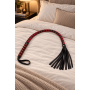 Fouet rouge et noir en simili cuir 80 cm - Dreamy Fetish