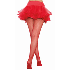 Collant résille rouge avec pieds renforcés Collant résille rouge avec pieds renforcés