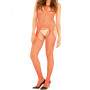 Bodystocking rouge filet ouvert devant et derrière