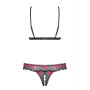 Tulia Ensemble ouvert 2 pcs - Noir  Fuchsia