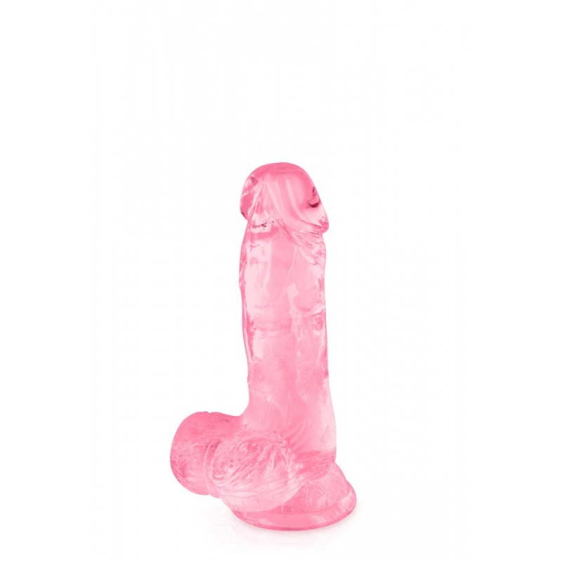 Gode jelly rose ventouse taille S 15.3cm