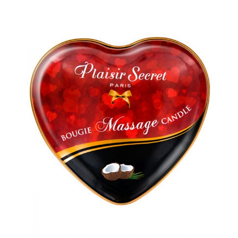 Mini bougie de massage noix de coco boîte coeur 35ml - CC826065