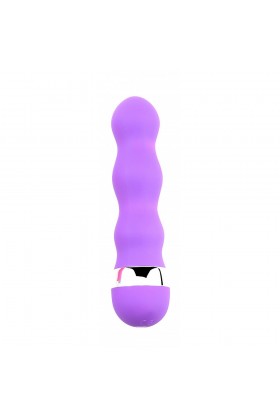 Mini Vibromasseur violet ondulés 11 cm - BOZ025PUR